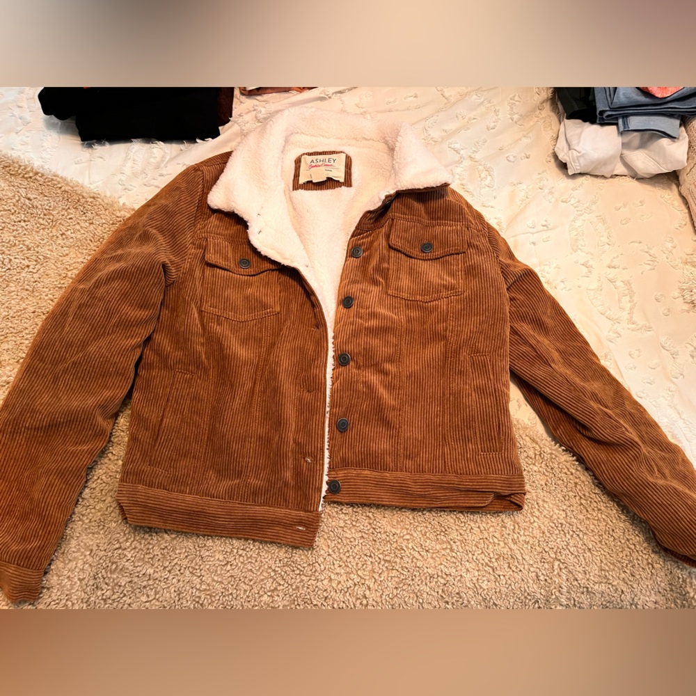 Courdoroy Jacket With Button Ups And Cozy Inside